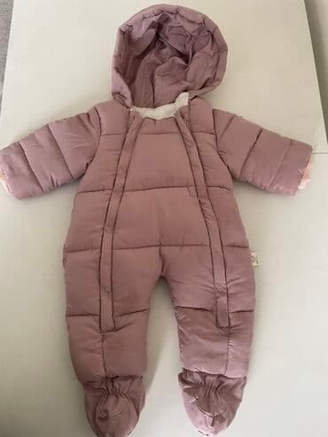 детский зимний комбез для новорождённых: Теплый зимний комбинезон-конверт для малыша. - Цвет: пыльная роза - — 1