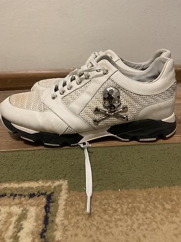 мужская безрукавка бу: Мужские кроссовки, 43, Philipp Plein, Б/у, цвет - Белый, Бесплатная доставка — 3