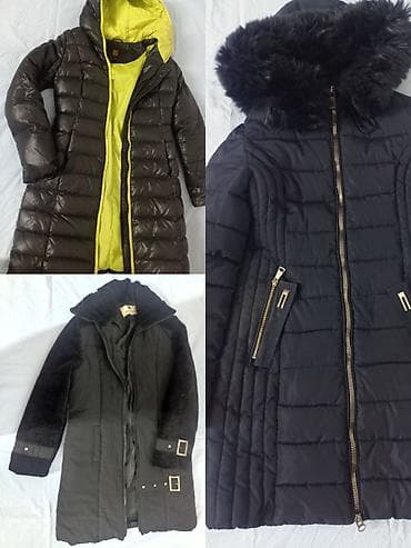 Үй жана уктоо үчүн кийимдер: Женские зимние пуховики/утеплённые пальто, длина до колена. Варианты — 1