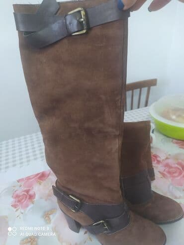 оптом ботинки: Сапоги Италия коричневый цвет разм,37,нарульный замша и мех — 5