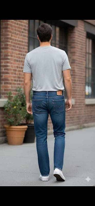 домашние вещи: Мужские джинсы, L, LeviS, Б/у, цвет - Синий, Самовывоз — 4