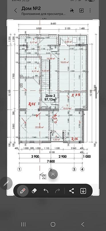 планировка дома: Проект одноэтажного дома с мансардой (Дома №1 и №2) - Общая площадь — 1