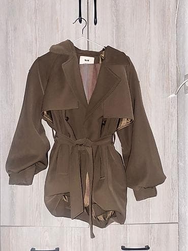 воротники: Плащ-тренч женский WoW, цвет хаки. - Свободный силуэт с объемными — 1