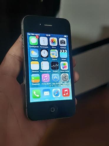 iphone 9: IPhone 4, Б/у, < 16 ГБ, Черный, Зарядное устройство, 100 % — 1