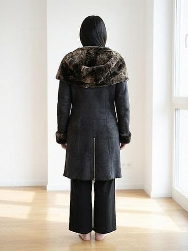 кулончик золотой: Дубленка, Турция, По колено, С капюшоном, S — 2