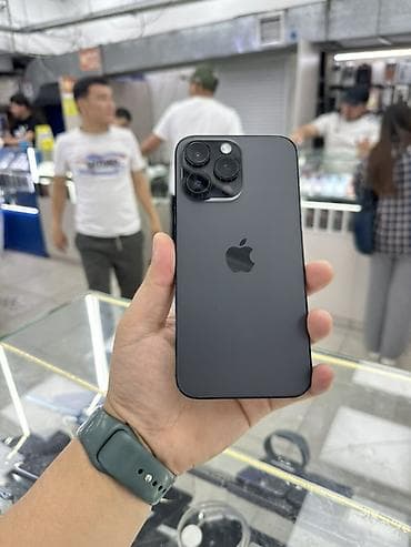 apple m1: IPhone 14 Pro Max, Б/у, 128 ГБ, Black Titanium, Зарядное устройство, Защитное стекло, Чехол, 83 % — 1