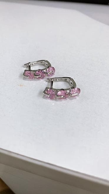 медные серьги: Серебряные серьги, Проба 925, Изумруд, Женские — 6
