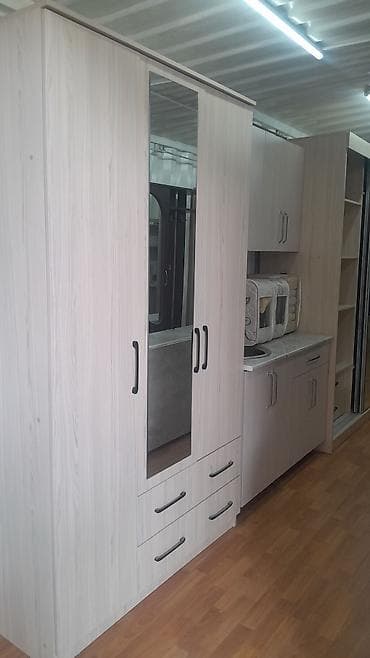 комоды шкафы тумбы: Комод для одежды, С зеркалом, цвет - Серый — 6