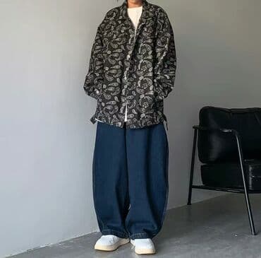 Джинсы: Широкие джинсы "city boy" в стиле ретро на заказ Японский бренд — 6