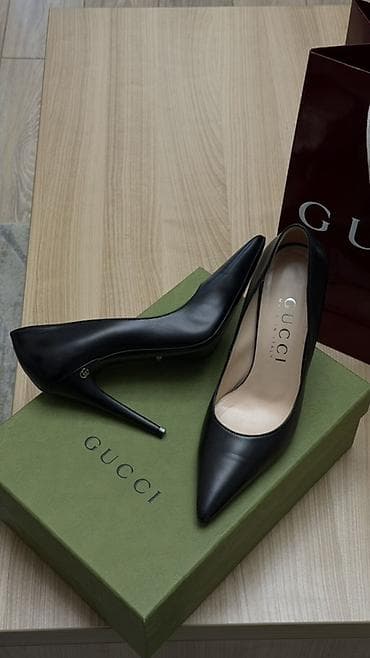 Туфли: Туфли, 39.5, 40, Gucci, Б/у, цвет - Черный, Самовывоз — 2