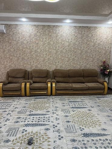 монтаж мебели: Комплект мягкой мебели, Б/у, Самовывоз, цвет - Коричневый — 1