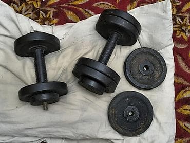Спорт и хобби: Разборные гантели из чугуна - Комплект: пара гантелей с набором — 1