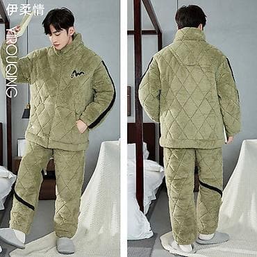 Мужской домашний костюм, L, Новый, цвет - Зеленый, Платная доставка