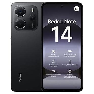 note: Redmi, Redmi Note 14, Б/у, 256 ГБ, цвет - Черный, 2 SIM — 1