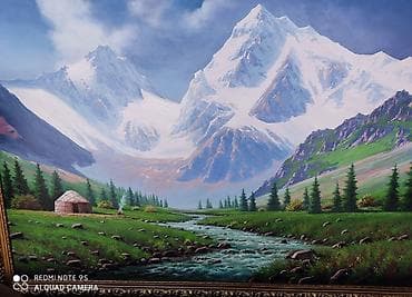 камандирские часы: Картина маслом «Горная долина с рекой» - Авторская живопись на — 5