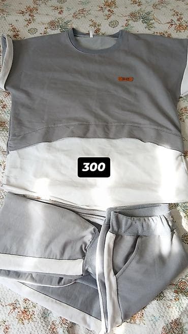 трикотажное двойка: Спортивный костюм из мягкого трикотажа: футболка оверсайз и — 1