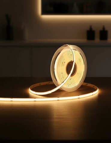 светодиодная лента: Светодиодная лента с теплым белым свечением (3000K) и напряжением 12V — 1