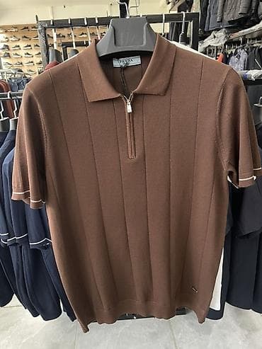 весенние кардиганы: Трикотажное поло с молнией - Фасон: классическое поло с отложным — 2