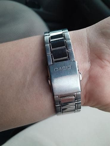 браслет на руку: Классические часы часы, Casio, Серебро, Япония, Водонепроницаемые, Мужские, Б/у — 3