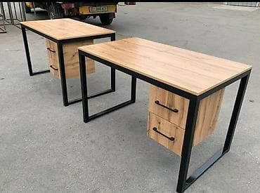 Офисные столы: Офисный стол, Нерегулируемый, цвет - Черный, Прямоугольный, ЛДСП, Бесплатная доставка — 1