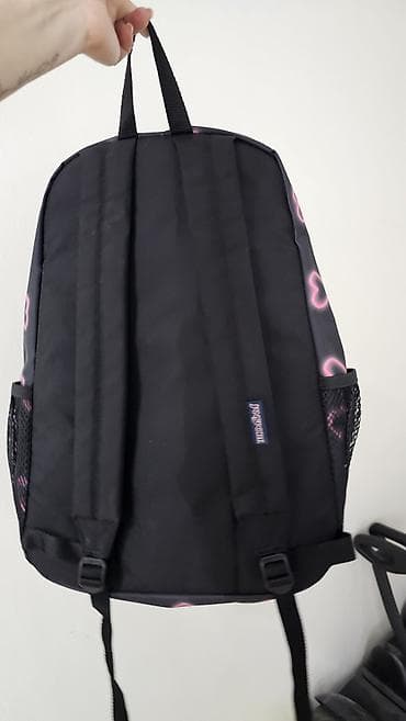 Аксессуарлар: Рюкзак JanSport Doubleton, выполненный в черном цвете с принтом из — 5