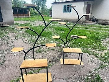 подставка для комнатных цветов: Полка, этажерка для цветов, Железо — 5