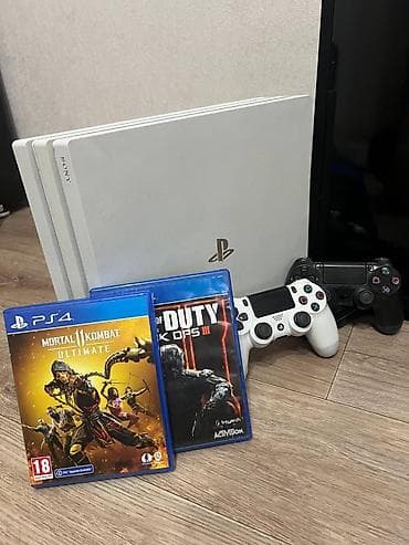 Игровой комплект: приставка PlayStation 4 pro (белая) + телевизор