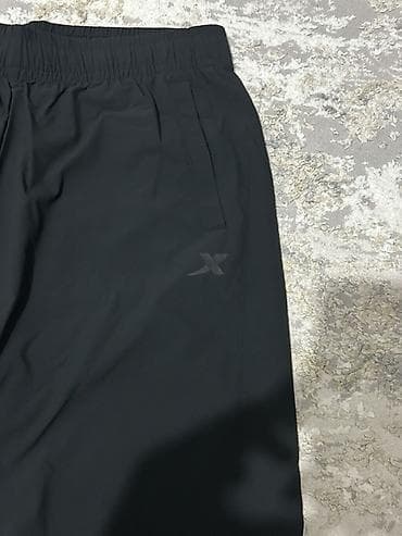 nike tech flece: Черные спортивные брюки Xtep с кнопками по бокам - Модель: Xtep — 3