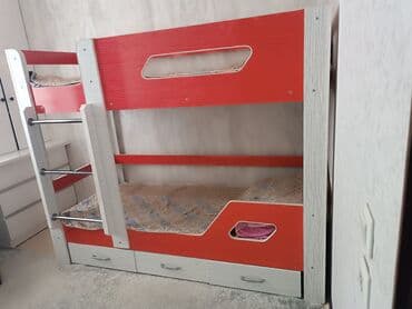 кухонный уголок фото и цены бишкек: Балдар үчүн эки ярустуу, Колдонулган, МДФ, түсү - Кызыл — 1