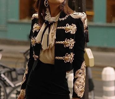 Шубалар: Парадный жакет в стиле мундир/доломан. - Цвет: черный с обильным — 2