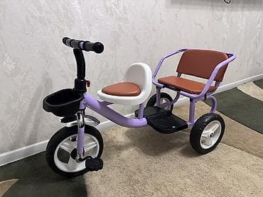 Детские самокаты: Детский трёхколёсный велорикша с двумя сиденьями - Конструкция 2‑в‑1 — 2