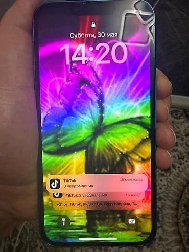 iphone xs: IPhone 13, Б/у, 128 ГБ, Синий, Зарядное устройство, Чехол, Кабель, 84 % — 3