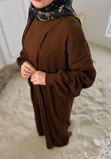 Спортивная одежда: Повседневное платье, Турция, Осень-весна, Длинная модель, Трикотаж, Оверсайз, Стандарт — 7