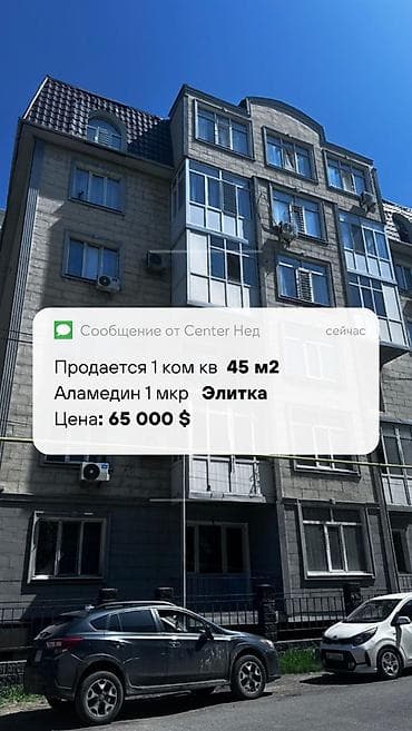 Кыймылсыз мүлк: 1 бөлмө, 45 м², Элитка, 6 кабат, Евроремонт — 1