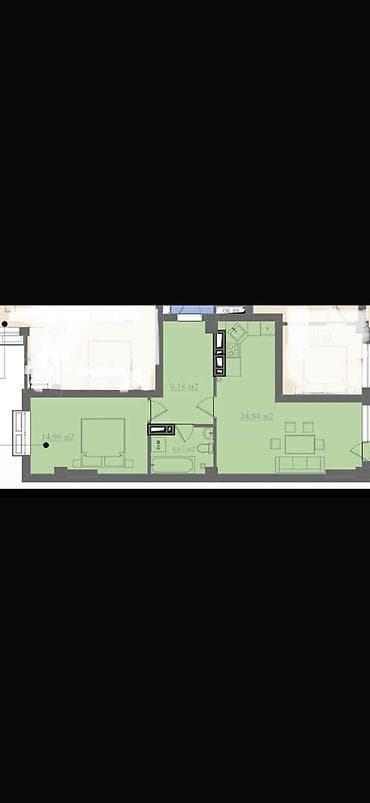 1 комната, 60 м², Элитка, Элитка, 3 этаж, ПСО (под самоотделку)