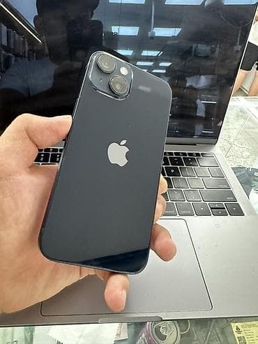 IPhone 14, Б/у, 128 ГБ, Midnight, Защитное стекло, Чехол, 95 %