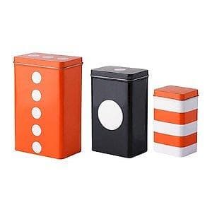 круглый: Новые наборы из 3-х жестяных банок от икеа!!! удобно хранить чай, кофе — 2