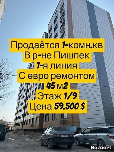 1 комната, 45 м², Элитка, 1 этаж, Евроремонт