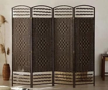 ширму высокую: Ширма, перегородка Материал: Ротанг, Колличество секций: 4, Плетёная, Для салона — 2