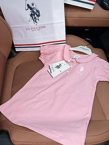 polo сумка: Детское платье, цвет - Розовый, Новый — 1