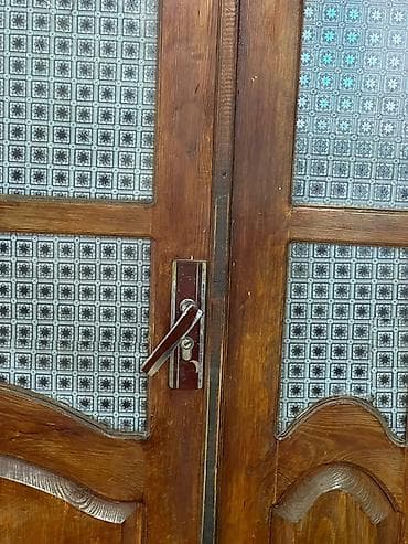 Листы для дверей: Межкомнатная дверь, Б/у, Со стеклом, Двухстворчатая, Деревянная — 2