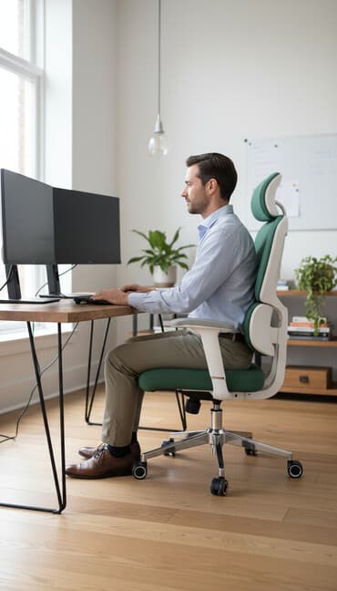 кресло для офис: Офисное кресло, С колесиками, цвет - Зеленый — 1