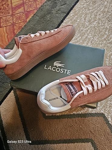 Продаю Замшевые кеды Lacoste коричнево розового цвета 36-размер