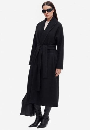 женские махровые халаты больших размеров: Пальто, Халат, Зима, Овечья шерсть, Длинная модель, С поясом, M — 4