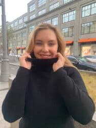 Кофта, Высокая горловина, На пуговицах, V-образный вырез, Осень-весна, L — 5