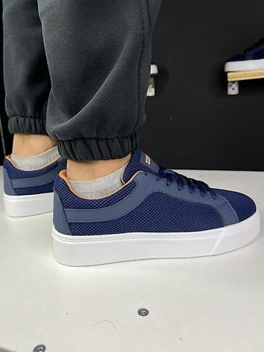 лининг кроссовка: Мужские кеды Zegna - Цвет: темно‑синий (верх), белая подошва — 4