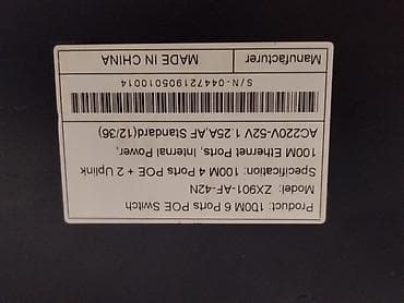 pixel 2 xl: Коммутатор PoE 10/100M, 6 портов + 2 uplink - Модель: ZX901-AF-42N - — 2