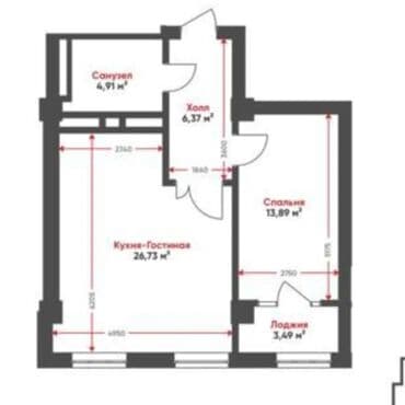 106 серия квартиры 2 комнатная планировка: 1 комната, 56 м², Элитка, 5 этаж, ПСО (под самоотделку) — 7
