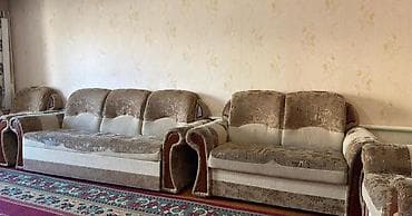 Комплект мягкой мебели, Б/у, цвет - Коричневый