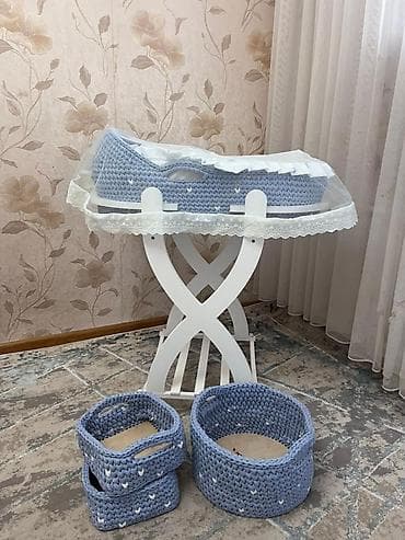 Люлька, Колыбель, Дерево, цвет - Голубой